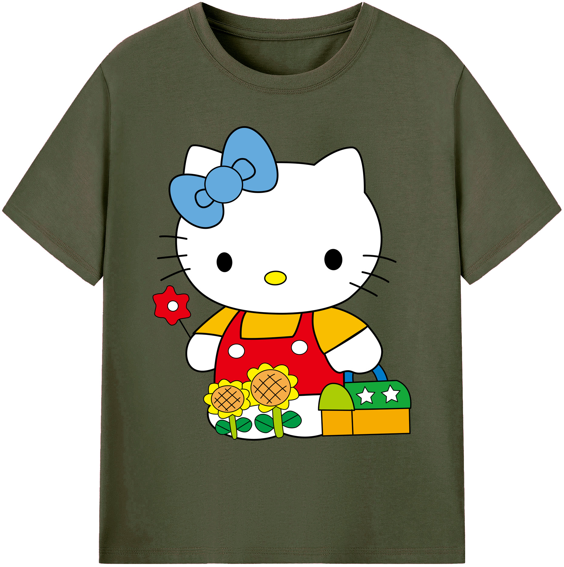 （画像用） Hello Kitty ハローキティ 綿100％ メンズ半袖Tシャツ｜肌触りやわらか＆通気性